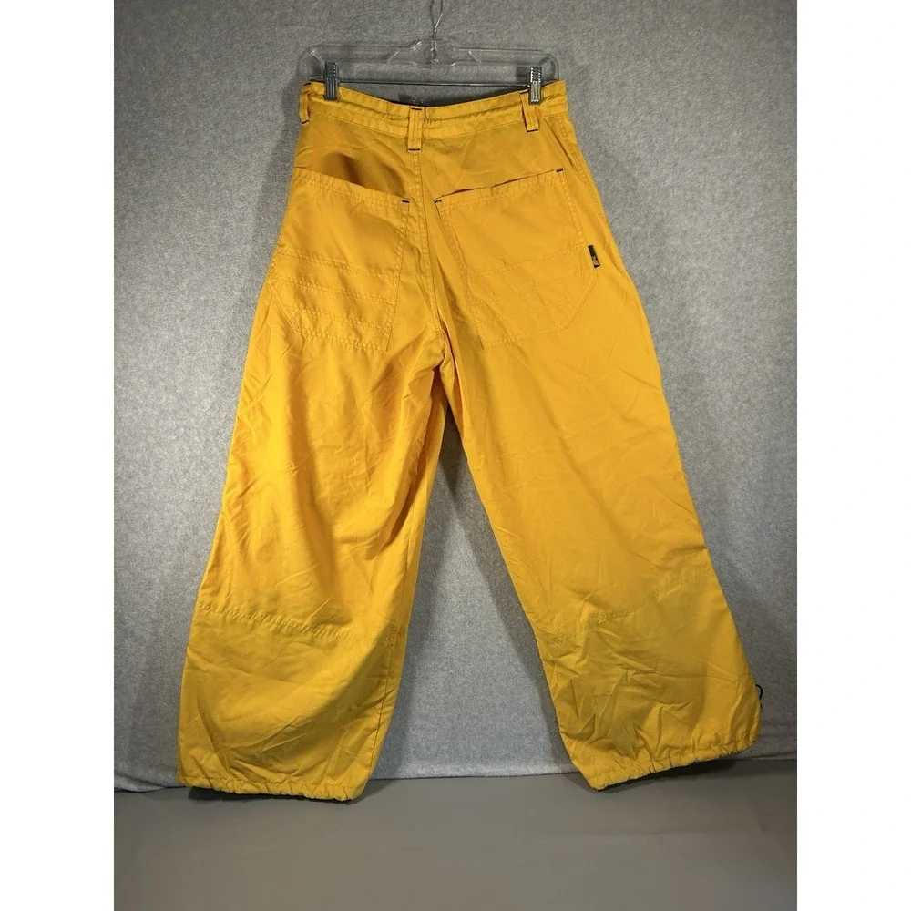 MacGear Cargo Pants 30x31 Yellow Wide Leg Baggy Skate Rave Y2K Pockets Galore